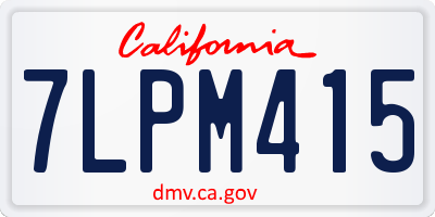 CA license plate 7LPM415
