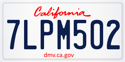 CA license plate 7LPM502