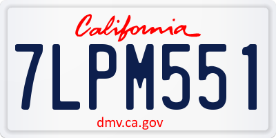 CA license plate 7LPM551