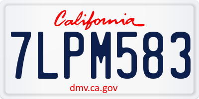 CA license plate 7LPM583