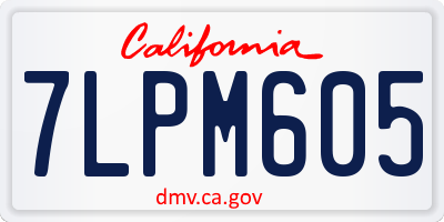 CA license plate 7LPM605