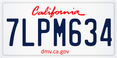 CA license plate 7LPM634