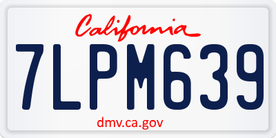 CA license plate 7LPM639