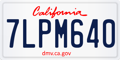 CA license plate 7LPM640