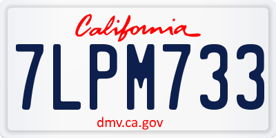 CA license plate 7LPM733