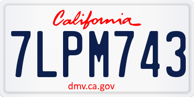 CA license plate 7LPM743