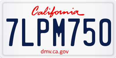 CA license plate 7LPM750