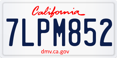 CA license plate 7LPM852