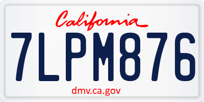 CA license plate 7LPM876