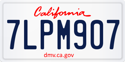 CA license plate 7LPM907