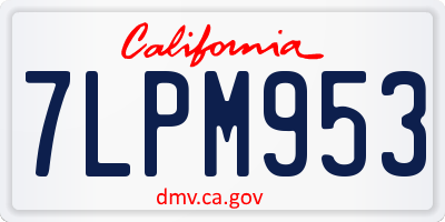 CA license plate 7LPM953
