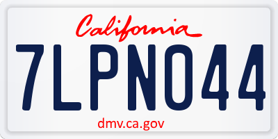 CA license plate 7LPN044
