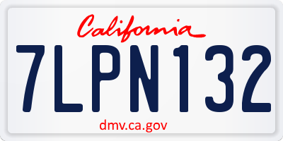 CA license plate 7LPN132