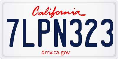 CA license plate 7LPN323