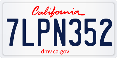 CA license plate 7LPN352
