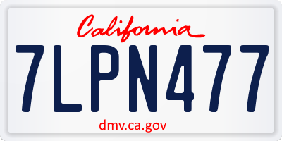 CA license plate 7LPN477