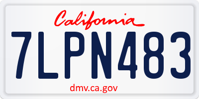 CA license plate 7LPN483