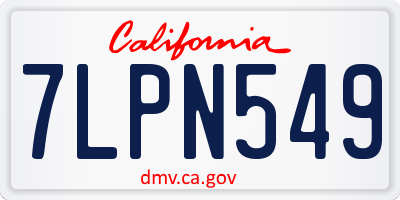 CA license plate 7LPN549