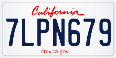 CA license plate 7LPN679