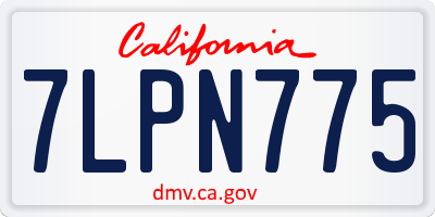 CA license plate 7LPN775