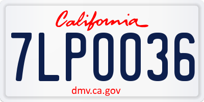 CA license plate 7LPO036