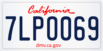 CA license plate 7LPO069