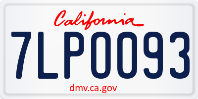 CA license plate 7LPO093