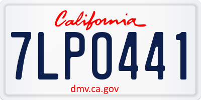 CA license plate 7LPO441
