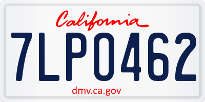 CA license plate 7LPO462