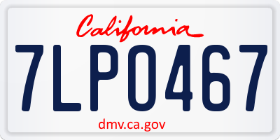 CA license plate 7LPO467