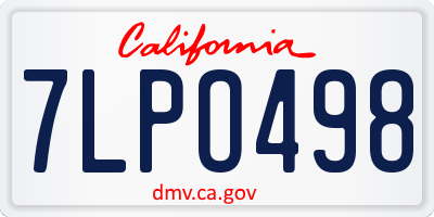 CA license plate 7LPO498