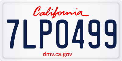 CA license plate 7LPO499