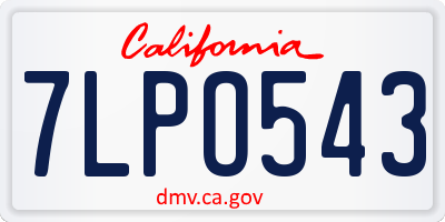 CA license plate 7LPO543