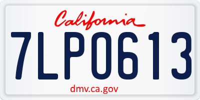 CA license plate 7LPO613