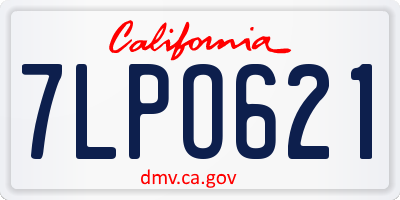 CA license plate 7LPO621