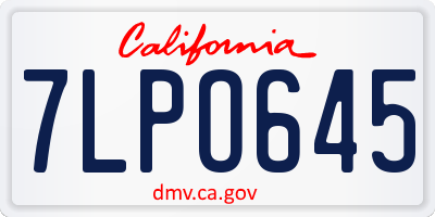 CA license plate 7LPO645
