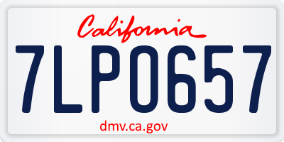 CA license plate 7LPO657