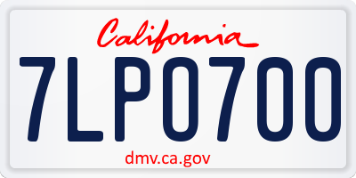 CA license plate 7LPO700