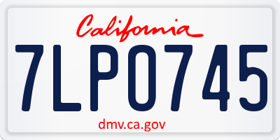CA license plate 7LPO745