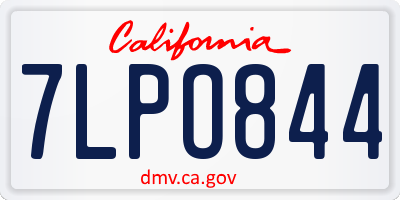 CA license plate 7LPO844