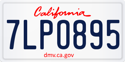 CA license plate 7LPO895