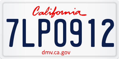 CA license plate 7LPO912