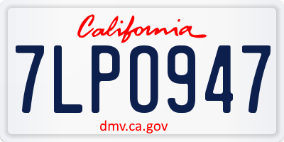 CA license plate 7LPO947