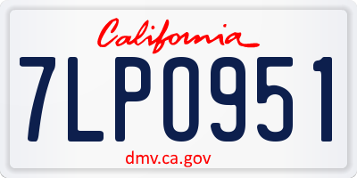 CA license plate 7LPO951