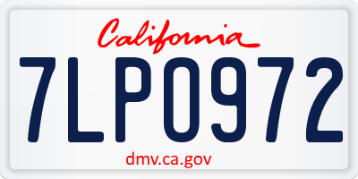 CA license plate 7LPO972