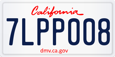 CA license plate 7LPP008