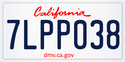 CA license plate 7LPP038