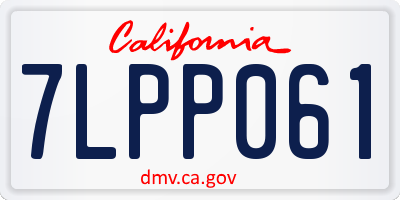 CA license plate 7LPP061