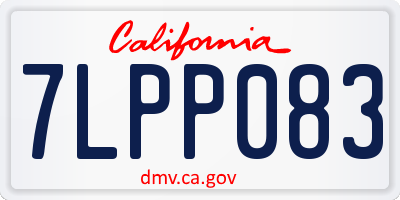 CA license plate 7LPP083