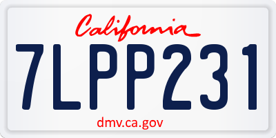 CA license plate 7LPP231